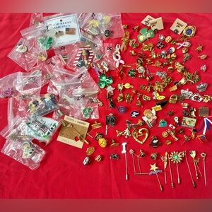 Vintage Designer Pin Stick Pin Tie Tack Lot Avon And Some NOS And Unsigned